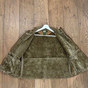 Cabela's Brown Faux Suede and Shearling Vest